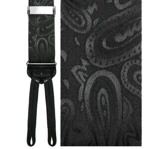 Black Silk Paisley Suspenders